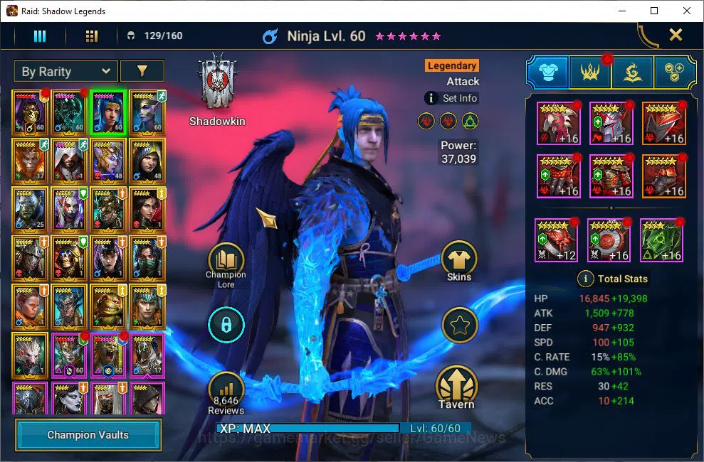 Raid: Shadow Legends Accounts Lv53 527K Power|21 Legendary(Xenomorph,Ninja,Alice image 3