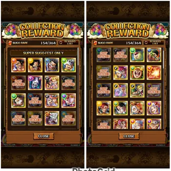 One Piece Treasure Cruise Accounts Mid‑range #OPTC234: 1053 GEM!! [Android] Level 229, Bounty 88M | Sugo Rare 154/364, 28