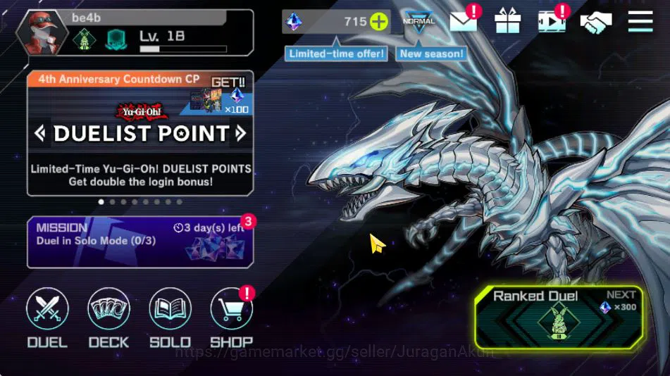 Yu-Gi-Oh! Master Duel Accounts Lv 18 | 19 Deck|FS Control, Odion, Dracotail, Drag image 1