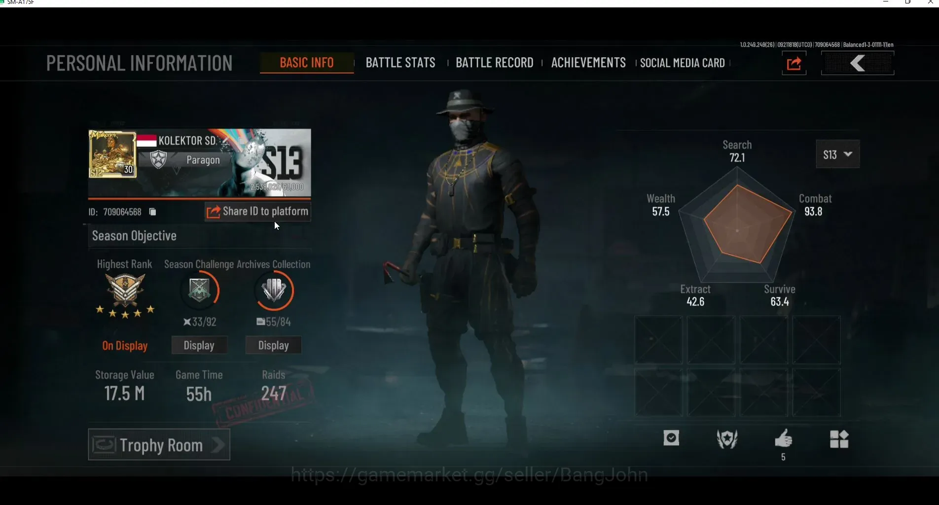 Arena Breakout Accounts High Value Mobile|LV 30|SV 17,5M|CV 13,5M|Exclusive MG M416,Ovr FAL | OF AKM,SS MDR |1 Name Change 1