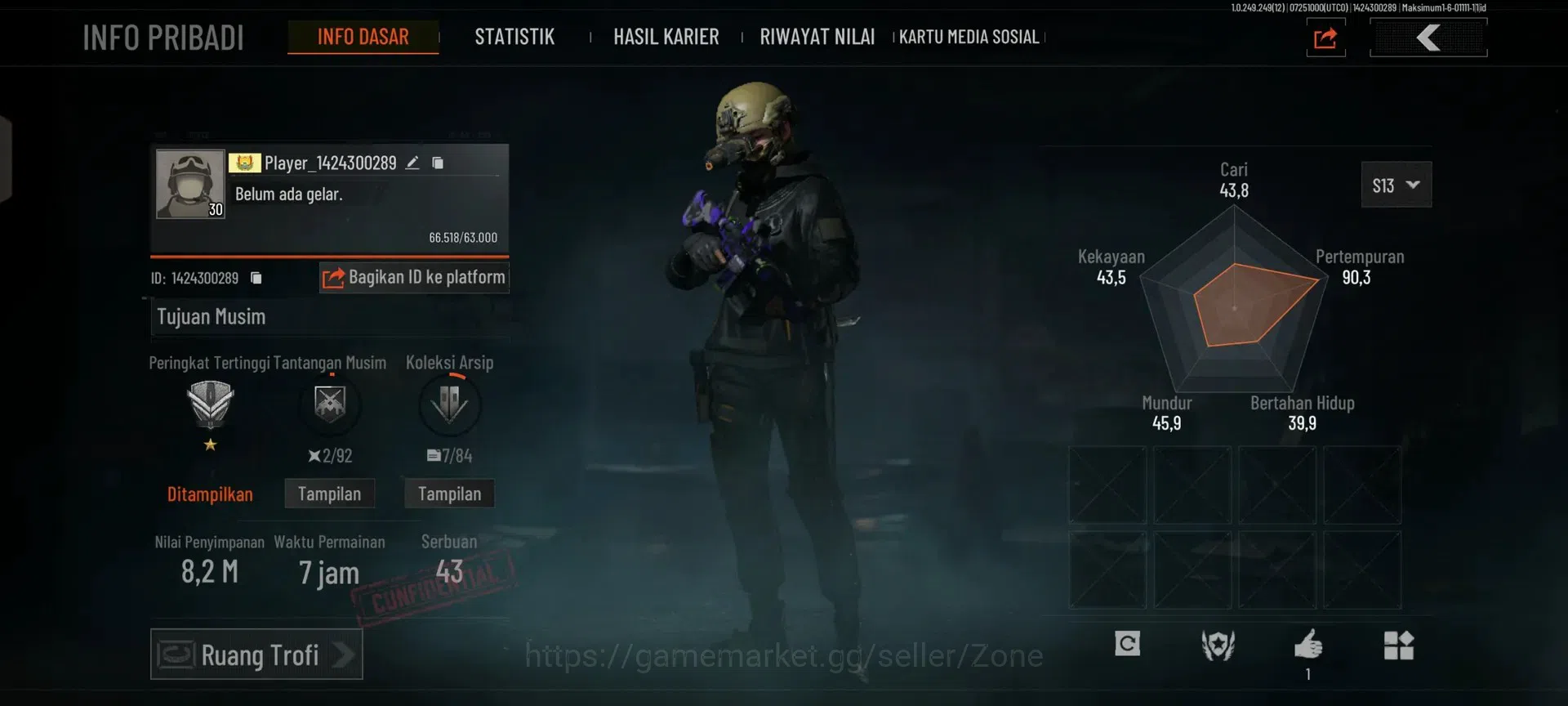 Arena Breakout Accounts Others Mobile|LV 30|SV 8,2M|CV 6,5M|M110 Kaptn skin,AKM T,AK12,Imager T7,Set|CHECK 1