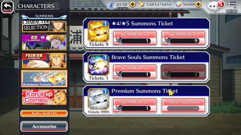 Bleach: Brave Souls Accounts Mid-Tier [GLOBAL]50K Orb|Rukia 10th Aniv,Trio 9th Anv,TYBW26 Uryu,Ichigo,Duo TYBW25,Etc|2 Char 18
