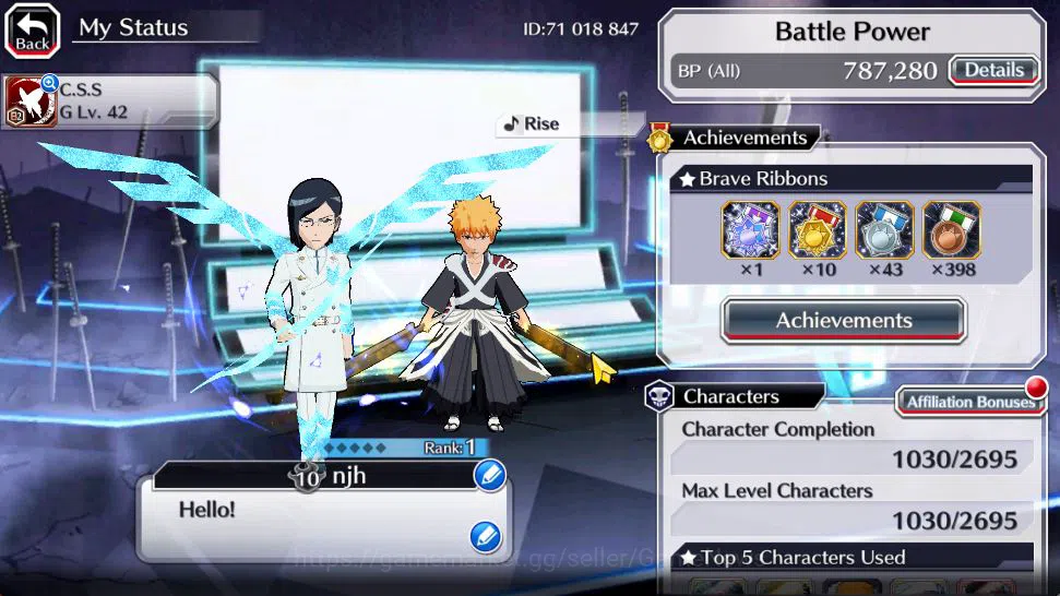 Bleach: Brave Souls Accounts Mid-Tier [GLOBAL]50K Orb|Rukia 10th Aniv,Trio 9th Anv,TYBW26 Uryu,Ichigo,Duo TYBW25,Etc|2 Char 2