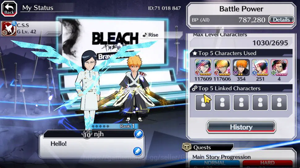 Bleach: Brave Souls Accounts Mid-Tier [GLOBAL]50K Orb|Rukia 10th Aniv,Trio 9th Anv,TYBW26 Uryu,Ichigo,Duo TYBW25,Etc|2 Char 3