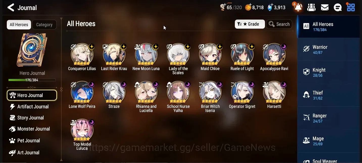 Epic Seven Accounts High-End GLOBAL UnVerif|NewEra|15 ML( Lot Scales,RnL,Harsetti,SN Yulha,NM Luna,Ruele Etc 1