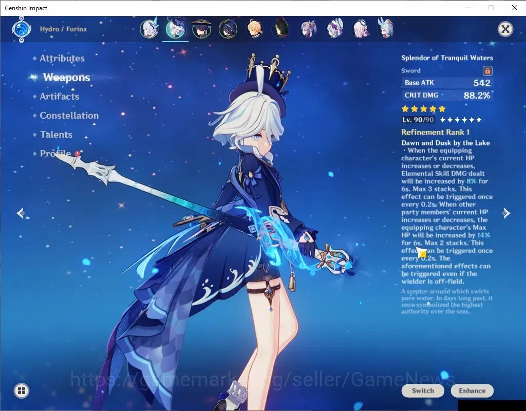 Genshin Impact Accounts Asia | AR 55|5 Limited+4(*5Wep)|[Furina,Wanderer]+ image 3