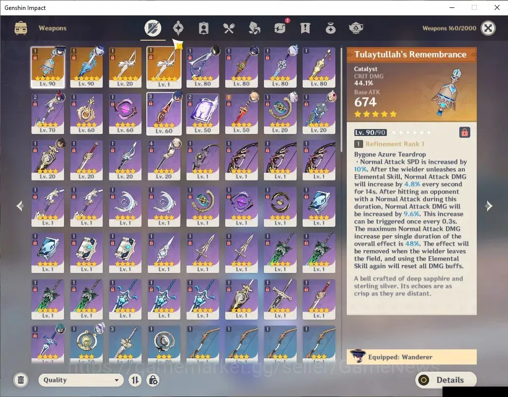 Genshin Impact Accounts Asia | AR 55|5 Limited+4(*5Wep)|[Furina,Wanderer]+ image 5
