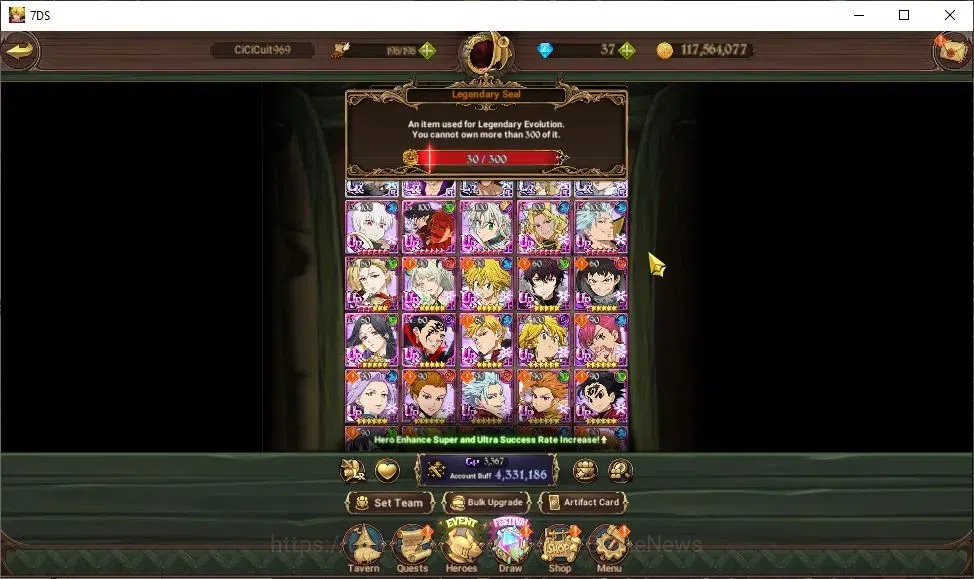 The Seven Deadly Sins: Grand Cross Accounts GLOBAL|4,3M CC|30 LS|4 LR+9 UR+Collab FF,ReZero|N image 5