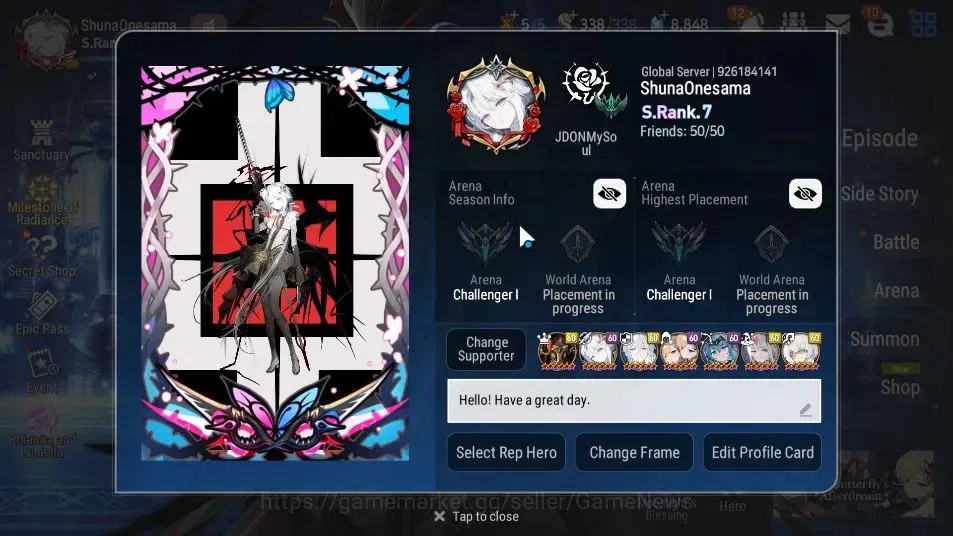 Epic Seven Accounts GLOBAL Unverif|EndGame|20ML(NOTOS,Salome,Rhiana&Lu image 2