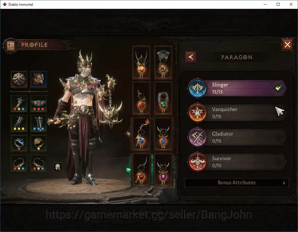 Diablo Immortal Accounts High-End EU - Aranoch| 60 (760) Warlock-Slinger | CR 42k | Reso 540 | Inferno IV | Varog Lv 30 (*4 2