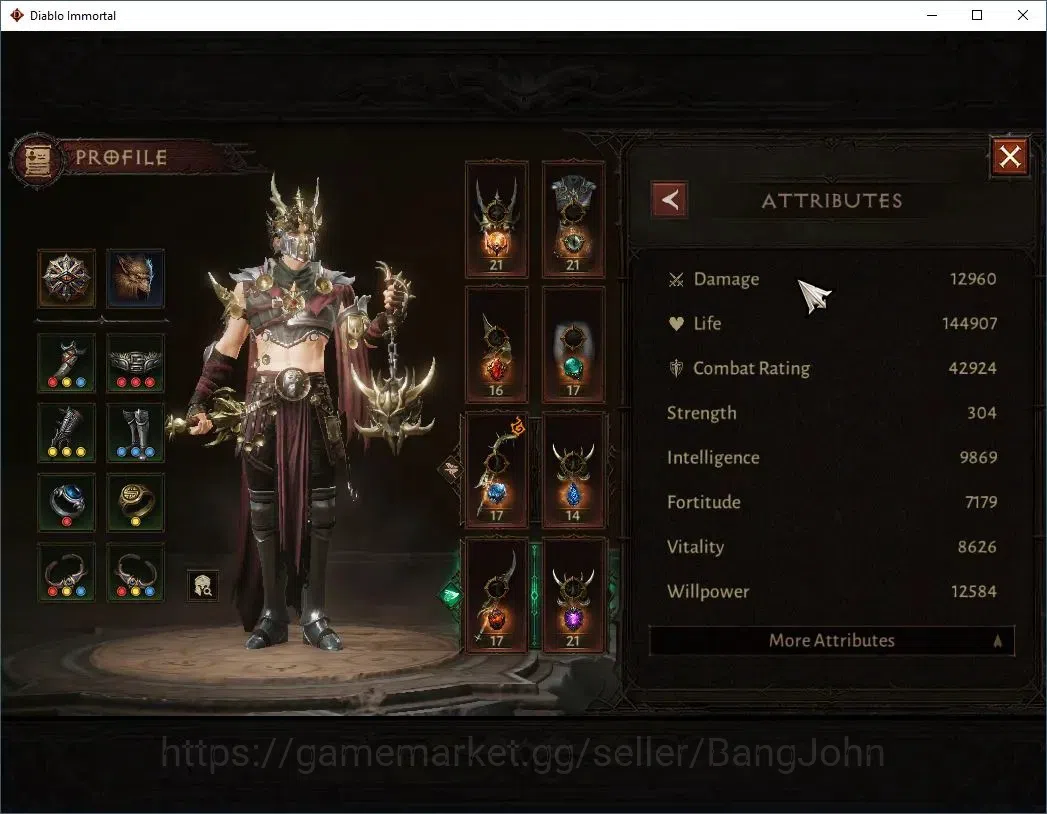 Diablo Immortal Accounts High-End EU - Aranoch| 60 (760) Warlock-Slinger | CR 42k | Reso 540 | Inferno IV | Varog Lv 30 (*4 3
