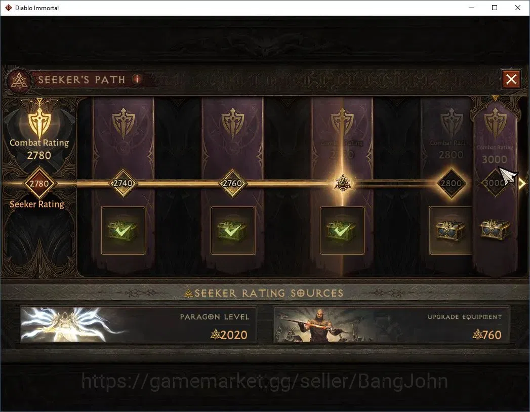 Diablo Immortal Accounts High-End EU - Aranoch| 60 (760) Warlock-Slinger | CR 42k | Reso 540 | Inferno IV | Varog Lv 30 (*4 5