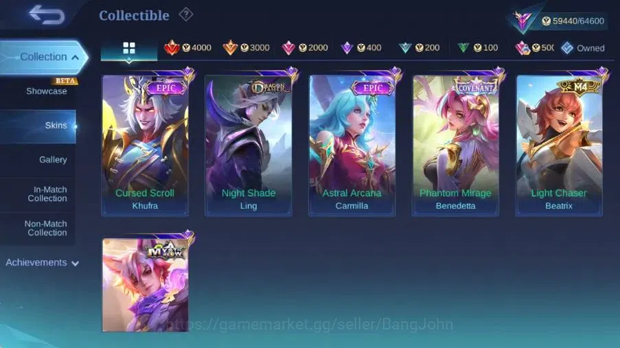 Mobile Legends: Bang Bang Accounts Global|Skin 232|Renowned|KOF Karina,PRIME Claude,S image 13