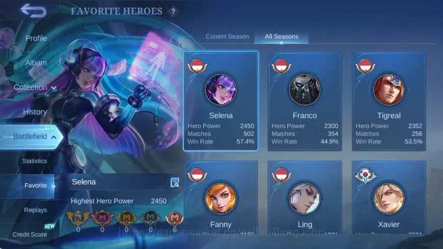 Mobile Legends: Bang Bang Accounts Global|Skin 232|Renowned|KOF Karina,PRIME Claude,S image 4