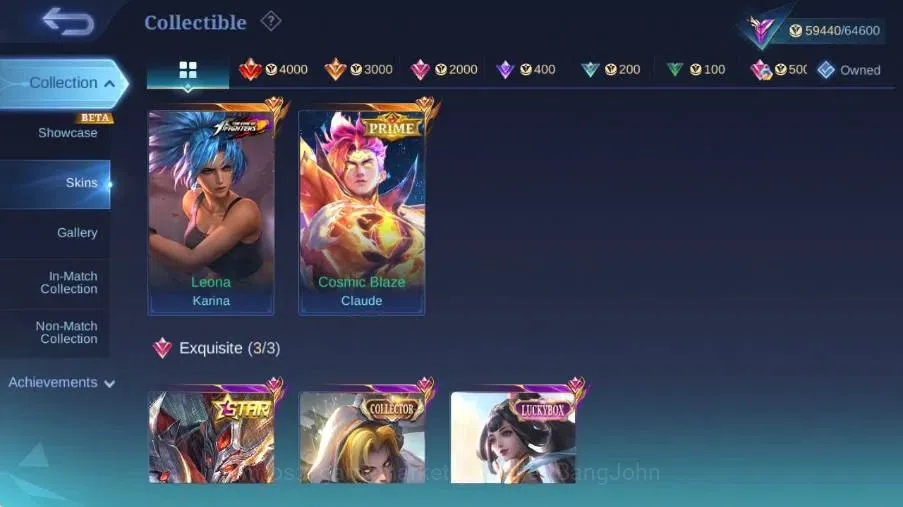 Mobile Legends: Bang Bang Accounts Global|Skin 232|Renowned|KOF Karina,PRIME Claude,S image 5