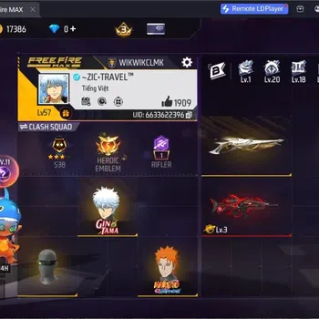 Free Fire Accounts Indonesia | Indonesia | Evo:SCAR Megalodon Alpha Lv.3| M1887-Gurun Pasir, 2 Skins More| Gintoki Bundle