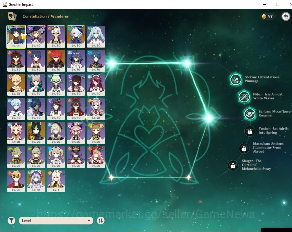 Genshin Impact Accounts ASIA|AR 55|2Limited+2(*5Wep)|WandererC3+Sign,Furin image 4