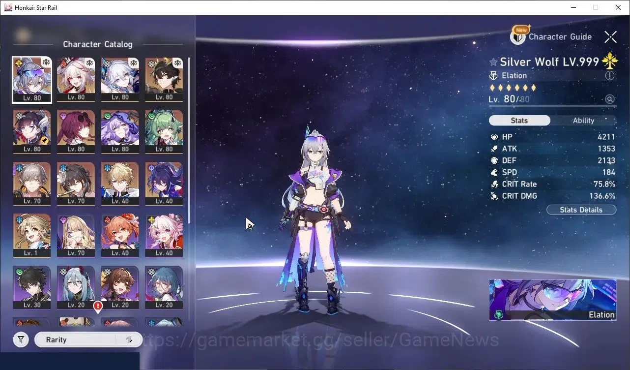 Honkai Star Rail Accounts End Game Asia|TL 66|10 Limited|2 PremTeam|(SW LV999 E2,Yao Guang)+Sign Sparxie,Hysilens,B 4