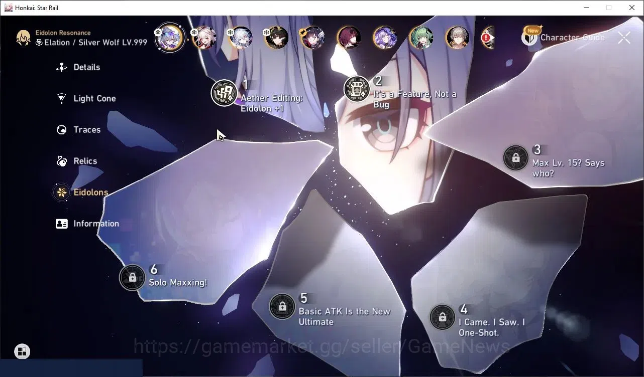 Honkai Star Rail Accounts End Game Asia|TL 66|10 Limited|2 PremTeam|(SW LV999 E2,Yao Guang)+Sign Sparxie,Hysilens,B 5