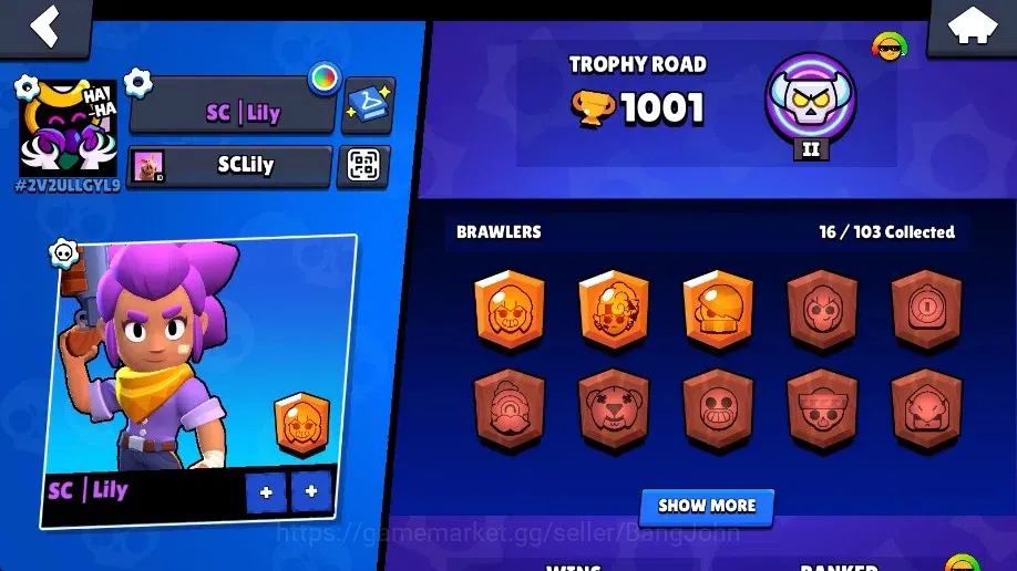 Brawl Stars Accounts Global | 1001 Thropy|16 Brawler|3 Max Lv + Hyperch image 2