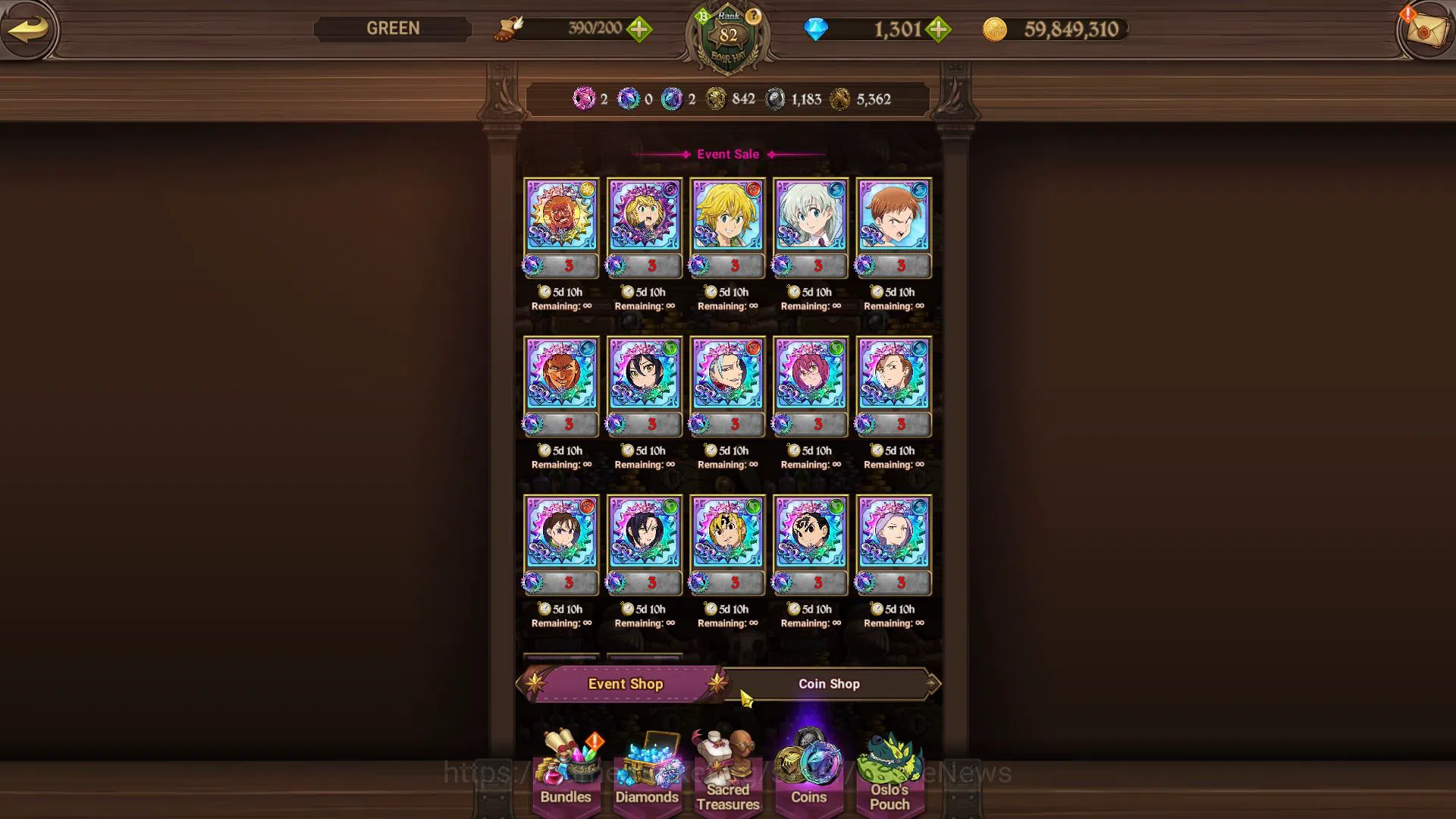 The Seven Deadly Sins: Grand Cross Accounts Global|5,2M CC|1301 DM|2 LR+9 UR+Collab FF,Blessin image 15