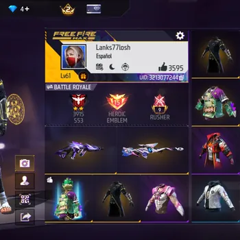 Free Fire Accounts AKUN FF MURAH - VAULT 1.024 - SENJATA TOTAL 317 - SET CEWE CANTIK -  BUNDLE HITAM IDAMAN - VAULT FULL