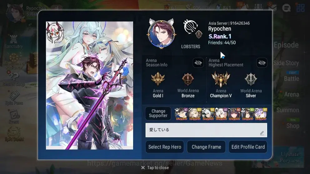 Epic Seven Accounts Collaboration Hero ASIA Verif|20ML(EIlynav,DK Sharun,Belian,Zio,Etc)+Collab 3