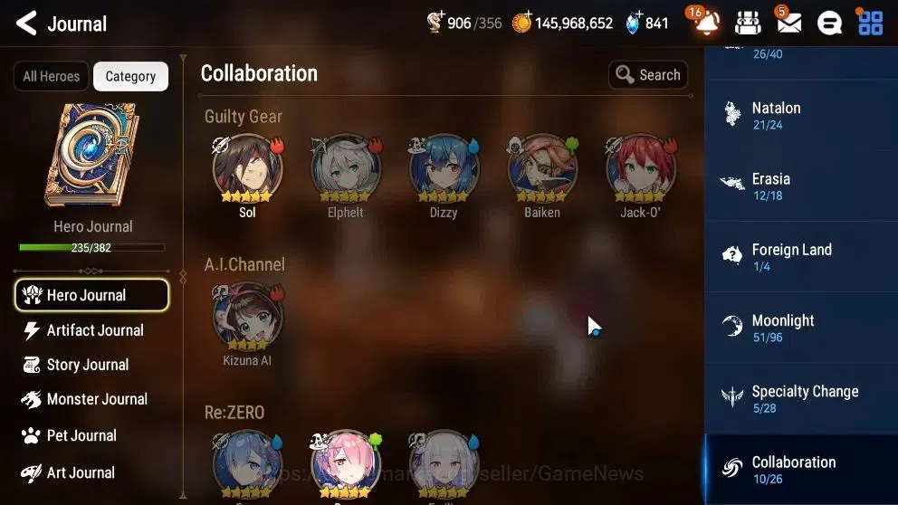Epic Seven Accounts Collaboration Hero ASIA Verif|20ML(EIlynav,DK Sharun,Belian,Zio,Etc)+Collab 5