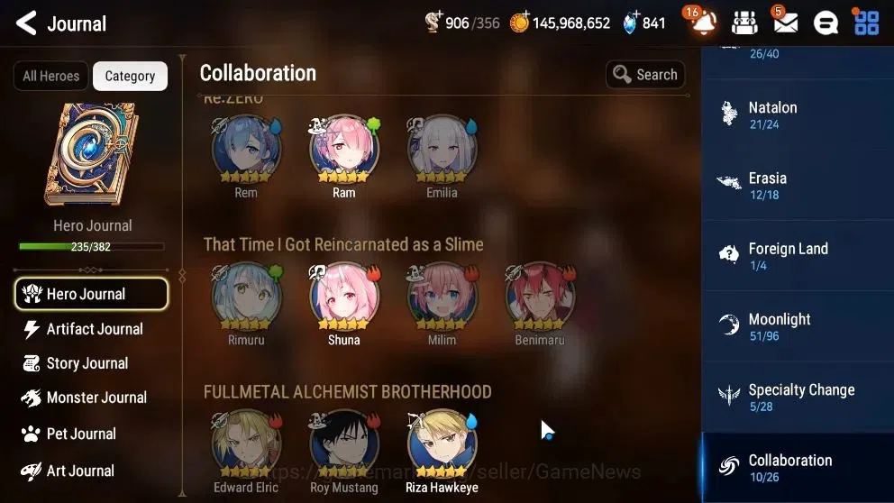 Epic Seven Accounts Collaboration Hero ASIA Verif|20ML(EIlynav,DK Sharun,Belian,Zio,Etc)+Collab 6