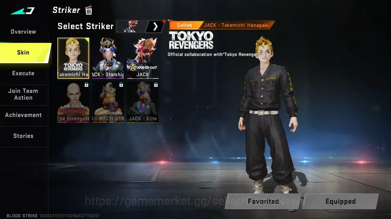 Blood Strike Accounts Collab Skin ASIA|ETERNAL MP7-Burning lv3,DEagle-Scorpius|Collab TR [JACK-Takemichi]|Enzo [KRAKEN]|7DS 4