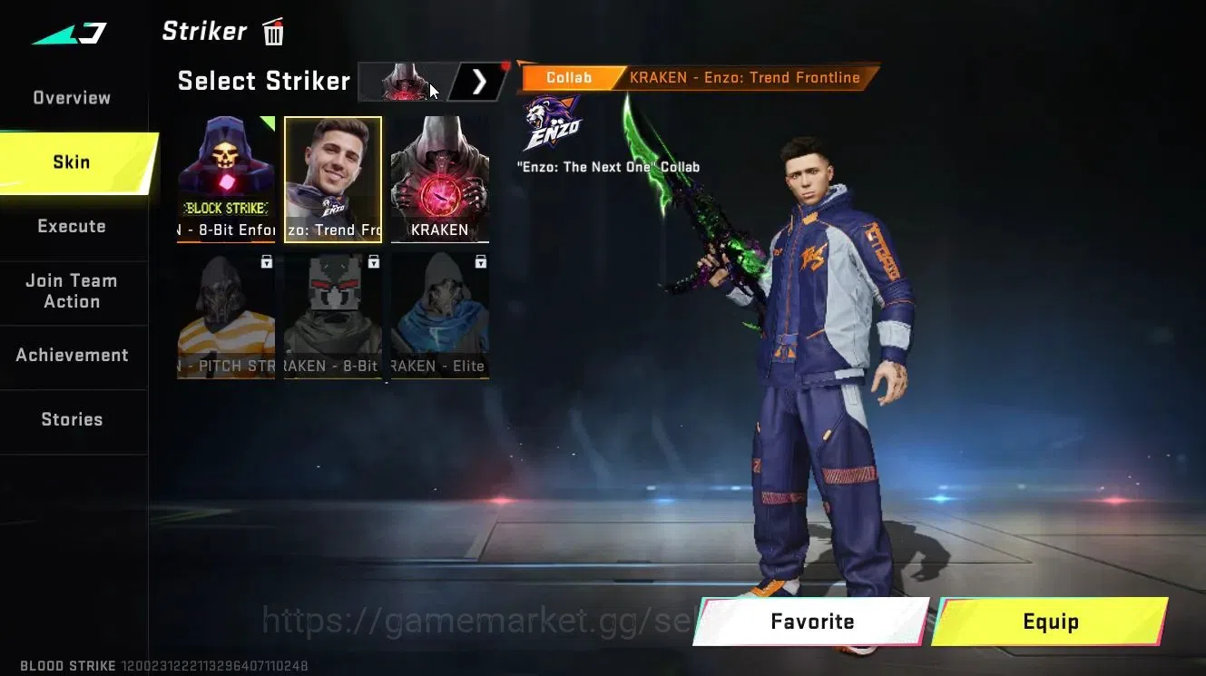 Blood Strike Accounts Collab Skin ASIA|ETERNAL MP7-Burning lv3,DEagle-Scorpius|Collab TR [JACK-Takemichi]|Enzo [KRAKEN]|7DS 9