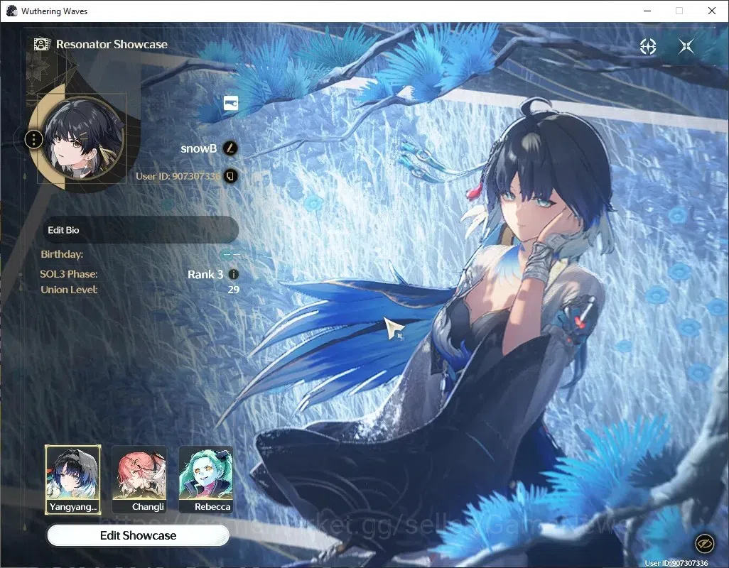 Wuthering Waves Accounts Starter SEA |UL 29|3 Limited| YangYang:Xuanling,Changli,Rebecca +1 STD Char|DB Lvl 10|Female MC|Log 1