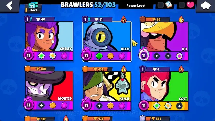 Brawl Stars Accounts 13201 Trophy|52 Brawlers 12 Max Lvl|11 Buffies|93  image 5