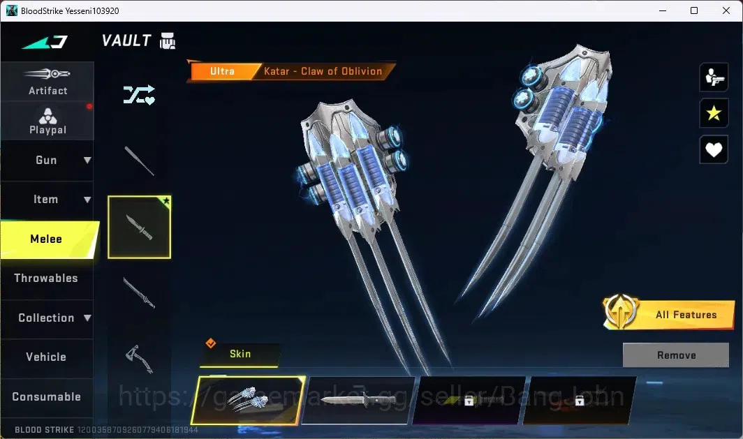 Blood Strike Accounts ASIA | ULTRA MELEE: Katar-Claw of Oblivion|ULTRA G image 9