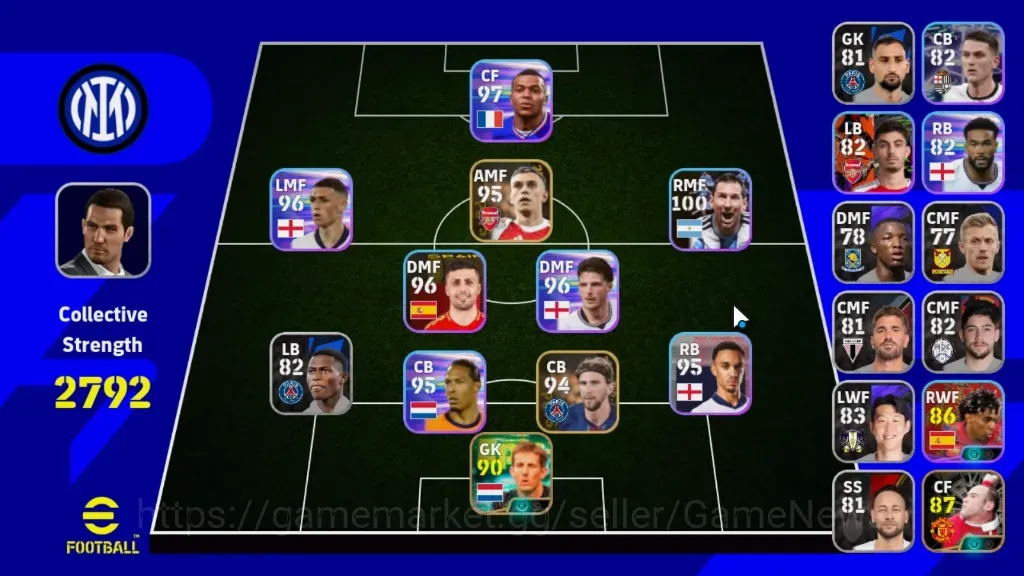 eFootball Accounts Legends & Iconic Players Android|Power 2792|Epic New(Edwin van der Sar),Wayne Rooney|Show Time Lionel 1