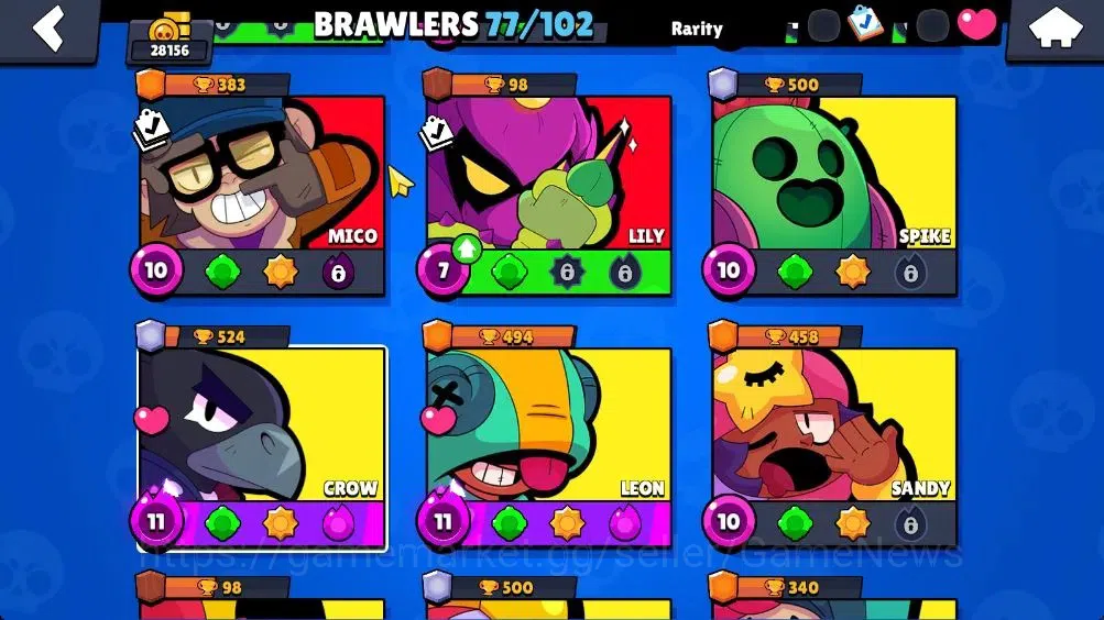 Brawl Stars Accounts 28156 Trophy|77 Brawlers 10 Max Lvl|1 Legend (Robo Mike),1 Mythic (Squad Buster Shelly),13 Epic 20