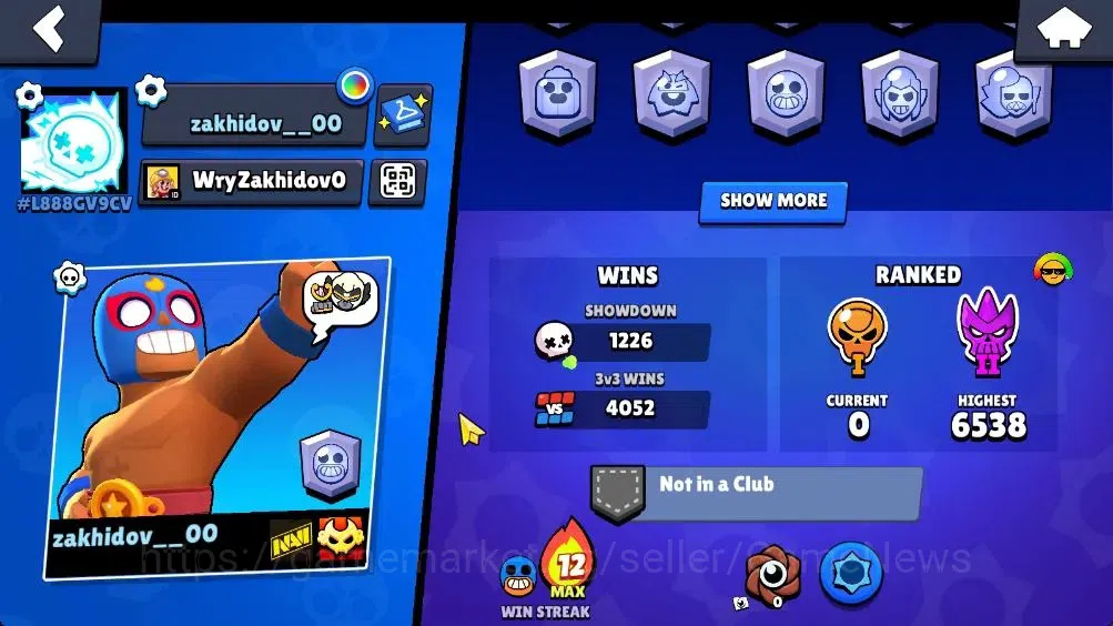 Brawl Stars Accounts 28156 Trophy|77 Brawlers 10 Max Lvl|1 Legend (Robo Mike),1 Mythic (Squad Buster Shelly),13 Epic 3