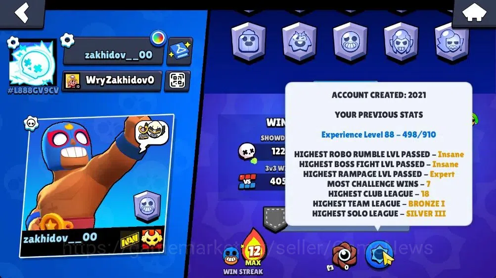 Brawl Stars Accounts 28156 Trophy|77 Brawlers 10 Max Lvl|1 Legend (Robo Mike),1 Mythic (Squad Buster Shelly),13 Epic 4
