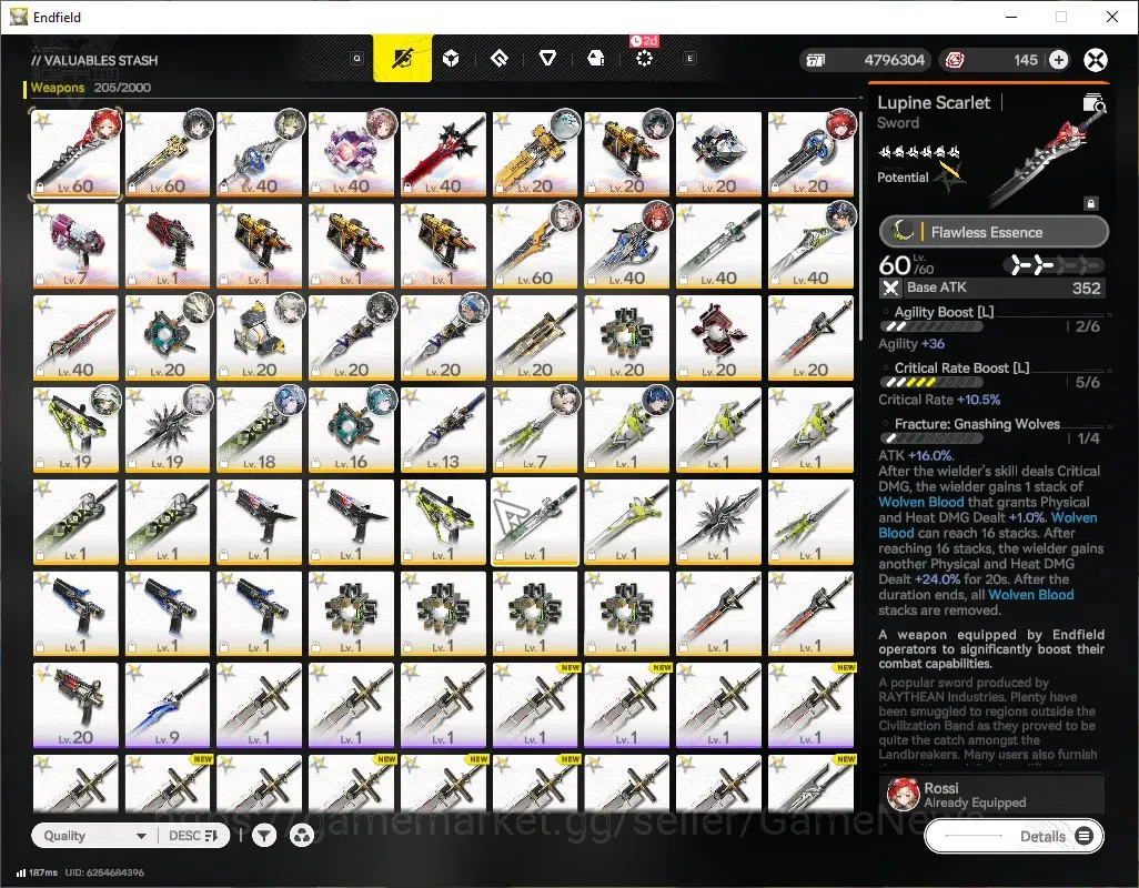 Arknights: Endfield Accounts NA/EU | Lv 56 | 5 SSR (1 Limit) + 14 (*6 Weapon) + image 5