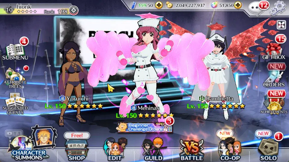 Bleach: Brave Souls Accounts Mid-Tier [GLOBAL]51K Orbs|TYBW26[Bambietta,Meninas],Ichigo 10th Anniv,Aizen Renewed,Yoruichi