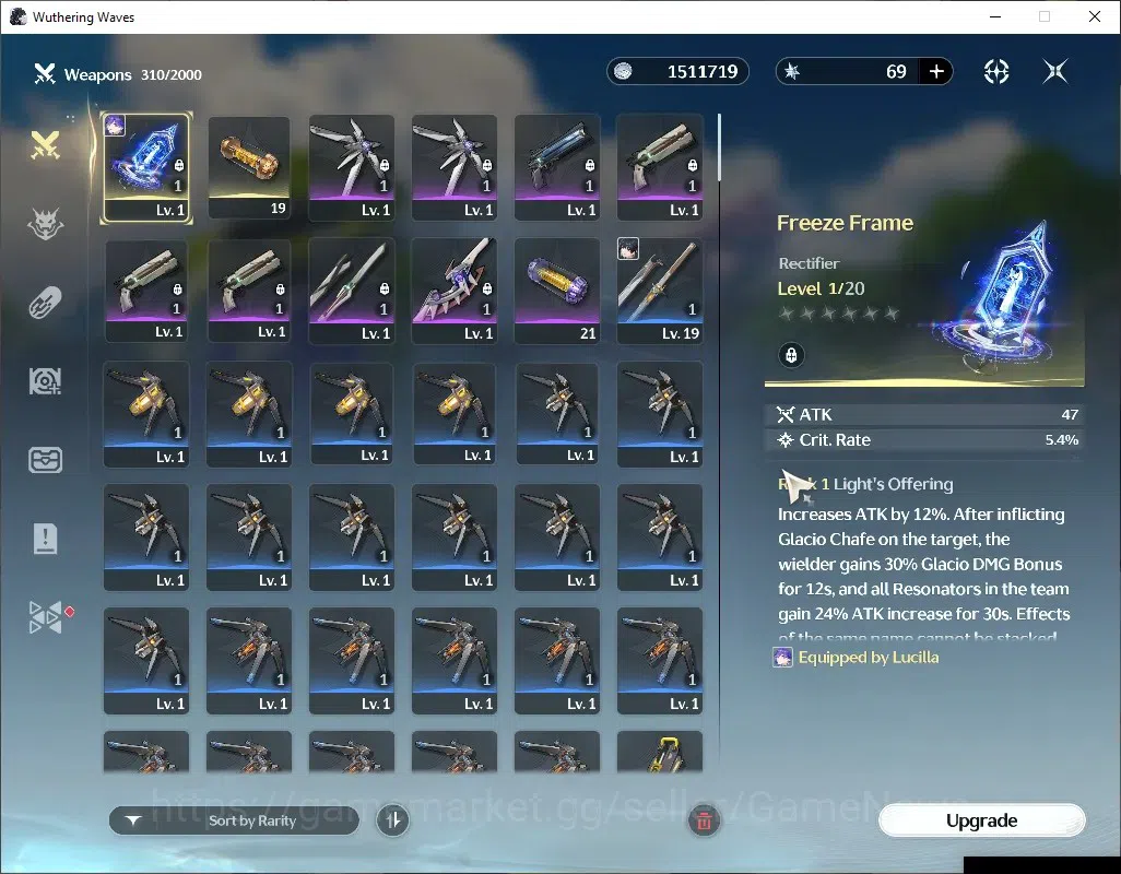 Wuthering Waves Accounts Starter EU|UL 10|2 Limited+1(5*Weapon),(Lucilla)+Sign,Rebecca|MC FeMale|Log Kuro|Check SS|WW3801 3