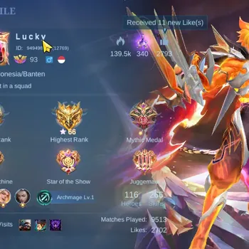 Mobile Legends: Bang Bang Accounts Collector Hero 116|Skin 266|Ex Glory 66|Claude PRIME,Roger TFormer,Haya