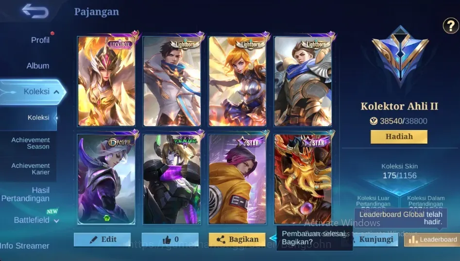 Mobile Legends: Bang Bang Accounts Others Global|175S|Expert|Luckybox Freya,Ling Starlight+DragonTamer,Lightborn Granger 1