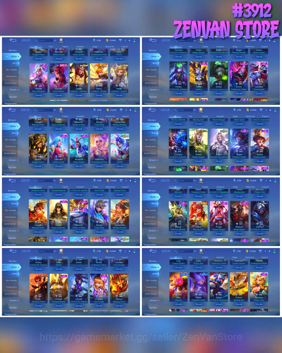 Mobile Legends: Bang Bang Accounts #3912 | 412 Skins | Collector Natalia | Attack on  image 2