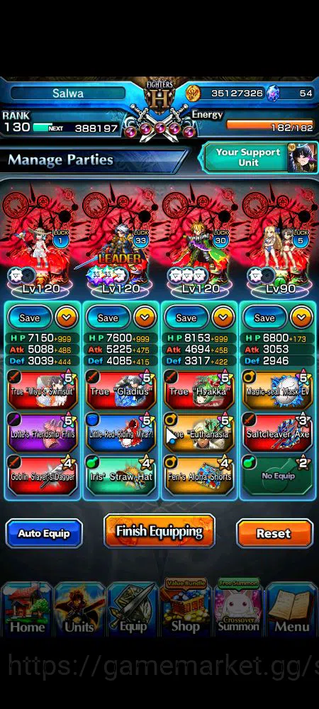 Grand Summoners Accounts Mid-Game Global|Rank 130|37 RGB|29 Ascend|RoyTW,S MiyuTW,EmiyaTW,MomoTW,FenTW,HP IsliidTW,Samurai 3