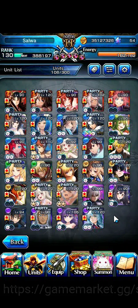 Grand Summoners Accounts Mid-Game Global|Rank 130|37 RGB|29 Ascend|RoyTW,S MiyuTW,EmiyaTW,MomoTW,FenTW,HP IsliidTW,Samurai 4