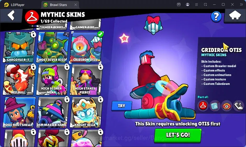 Brawl Stars Accounts Trophy 353 | 3 Max (Shelly,Edgar,Jae Yong-HC) | 9 Brawler | 2443 Bling | 21 Gems | ProtectOff |Check SS 1