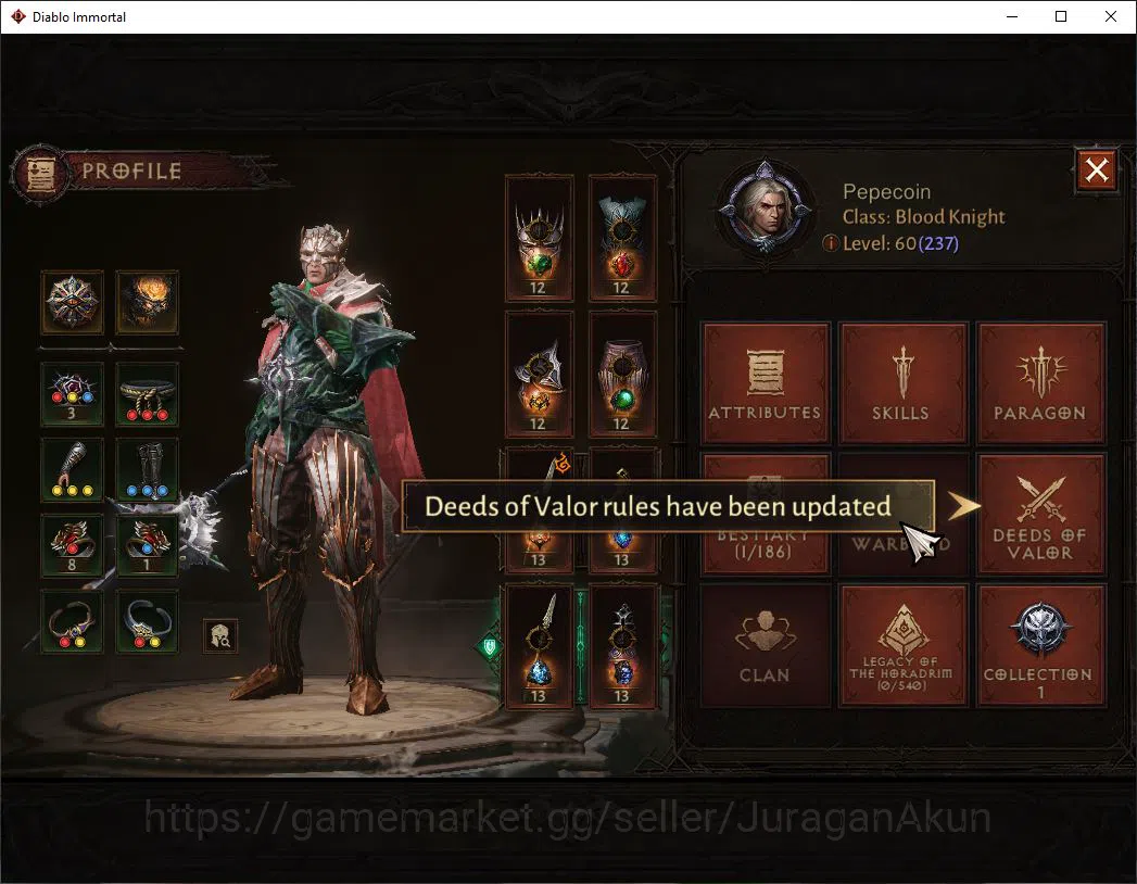 Diablo Immortal Accounts Mid-Tier SEA - Izual|Lv60(237) Druid|24K CR|Reso 450|Hell III|Paragon Slinger|1 Cosmestics|Hell Lv 2