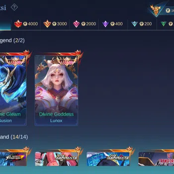 Mobile Legends: Bang Bang Accounts Collector Global |Hero 128|Skin 404|Juragan|Legend GS,Lunox|Dawning Lance|AOT Martis|ASP