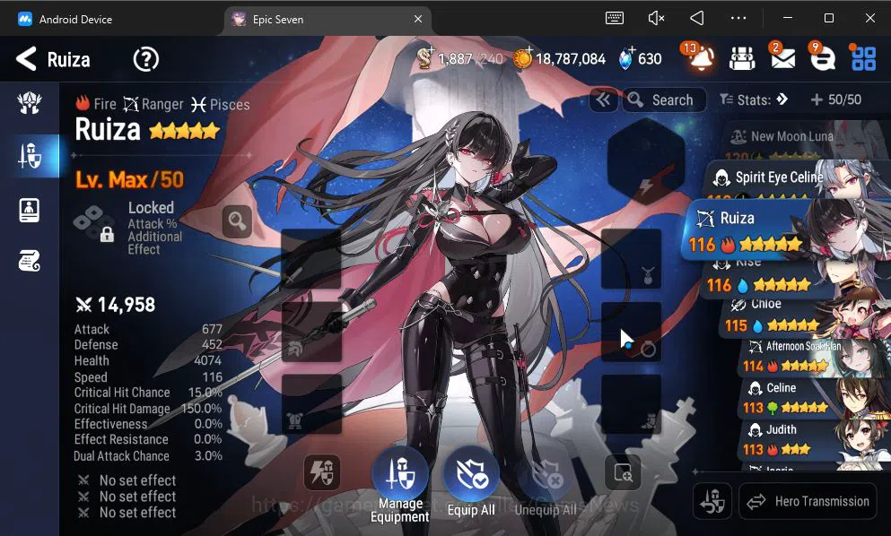 Epic Seven Accounts GLOBAL Unverif|New Era|6 ML(NM Luna,SP Politis,Zio image 3